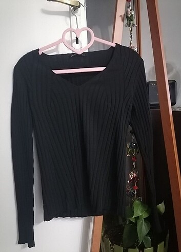 s Beden siyah Renk Siyah Fitilli Basic Tshirt