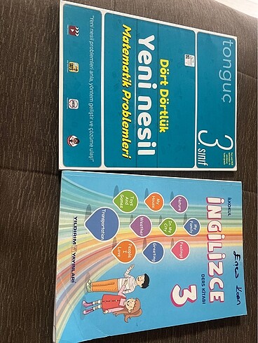 3.sınıf İngilizce kitabı ve 3.sınıf yeni nesil matematik problem