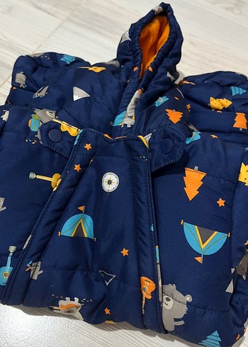 Erkek Bebek Mavi Desenli Tulum mont - Görsel 4