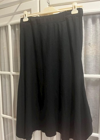 xl Beden siyah Renk asimetrik kesim siyah etek