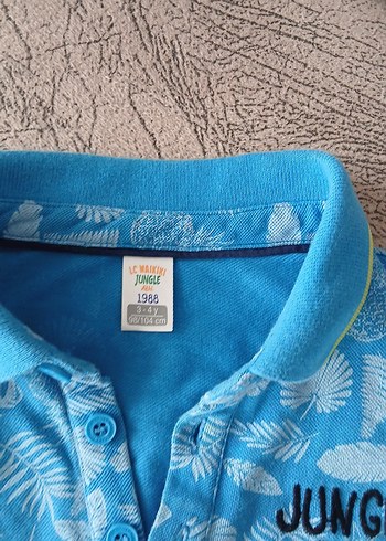 LC Waikiki Mavi Desenli Erkek Çocuk Polo Tişört