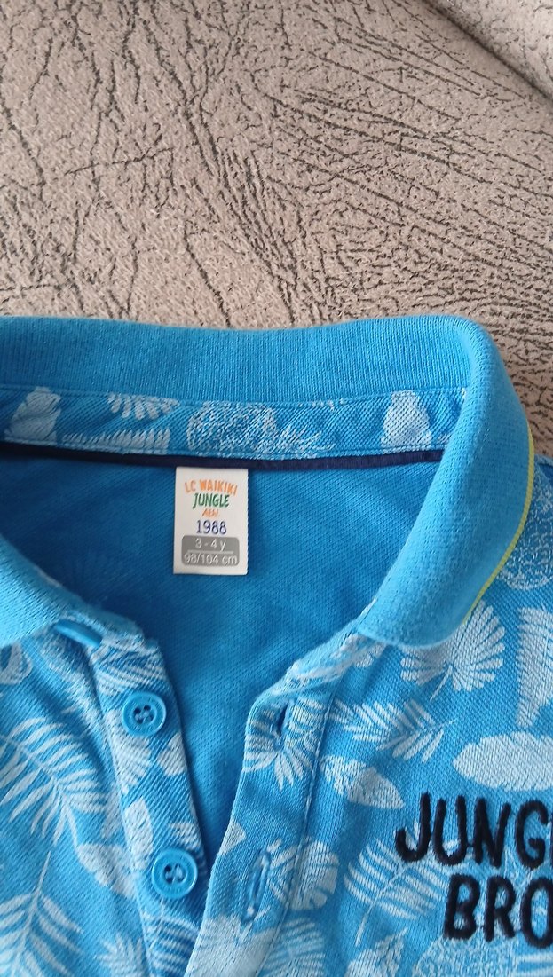 Mavi Desenli Erkek Çocuk Polo Tişört - Görsel 2