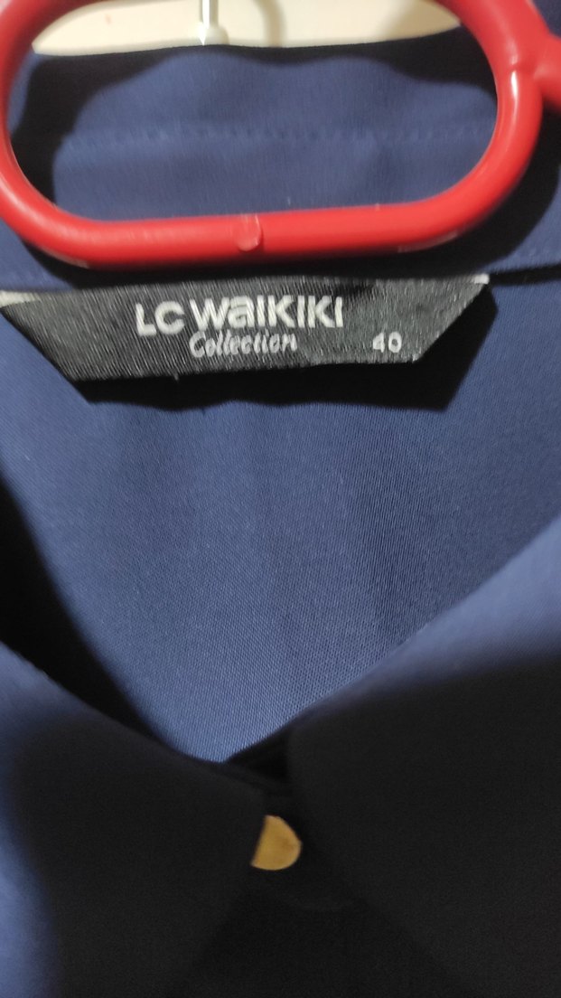 Kadın Lacivert Düğmeli Uzun Kollu Gömlek - Görsel 2