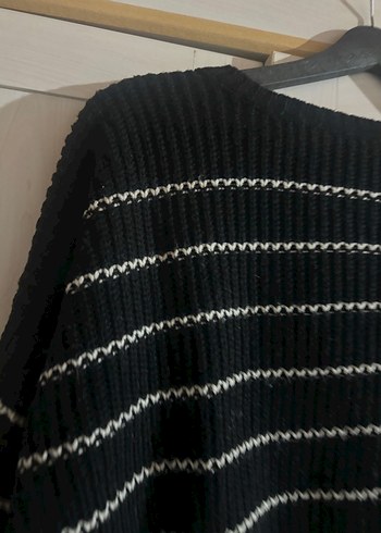 Trendyol & Milla Siyah Çizgili Oversize Triko Kazak