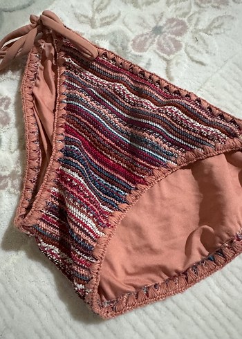 34 Beden Bordo Bağcıklı Bohem Bikini Takımı