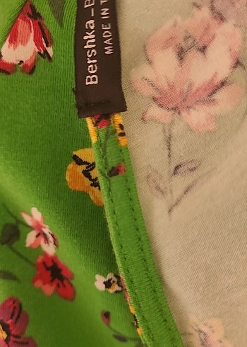 Yeşil Çiçek Desenli  Mini Tulum - Görsel 5