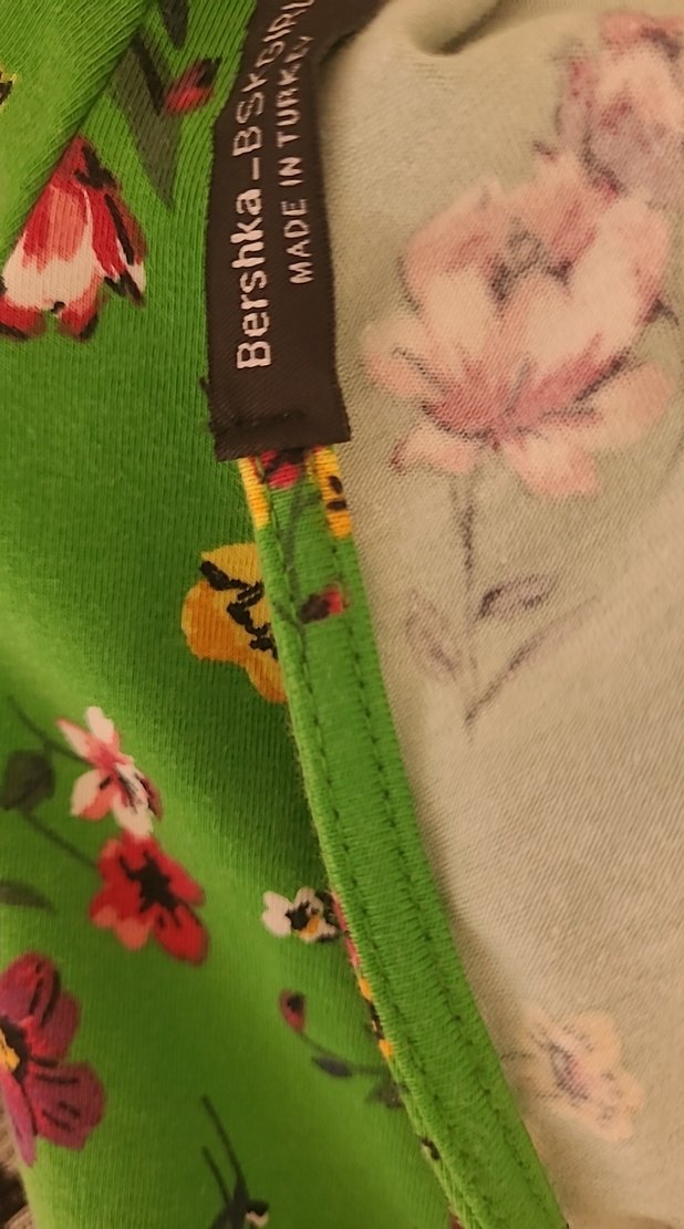 Yeşil Çiçek Desenli  Mini Tulum - Görsel 5