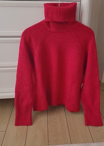 Pembe Boğazlı Yün Kazak - Görsel 2