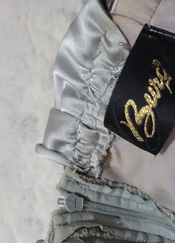 Gümüş rengi  pullu  abiye - Görsel 20