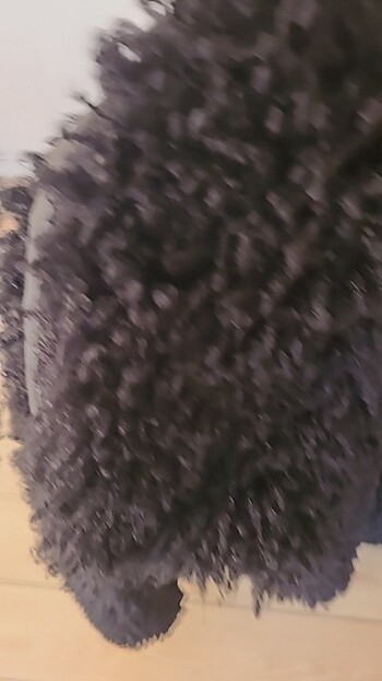 Siyah peluş yumoş kürk - Görsel 5