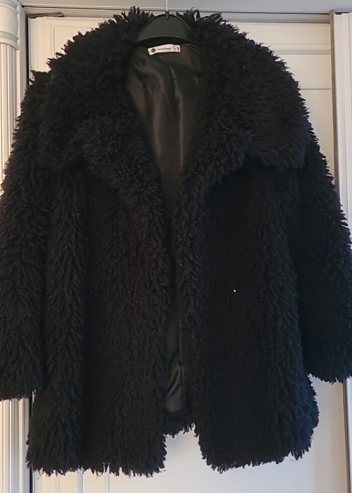 Siyah peluş yumoş kürk - Görsel 3