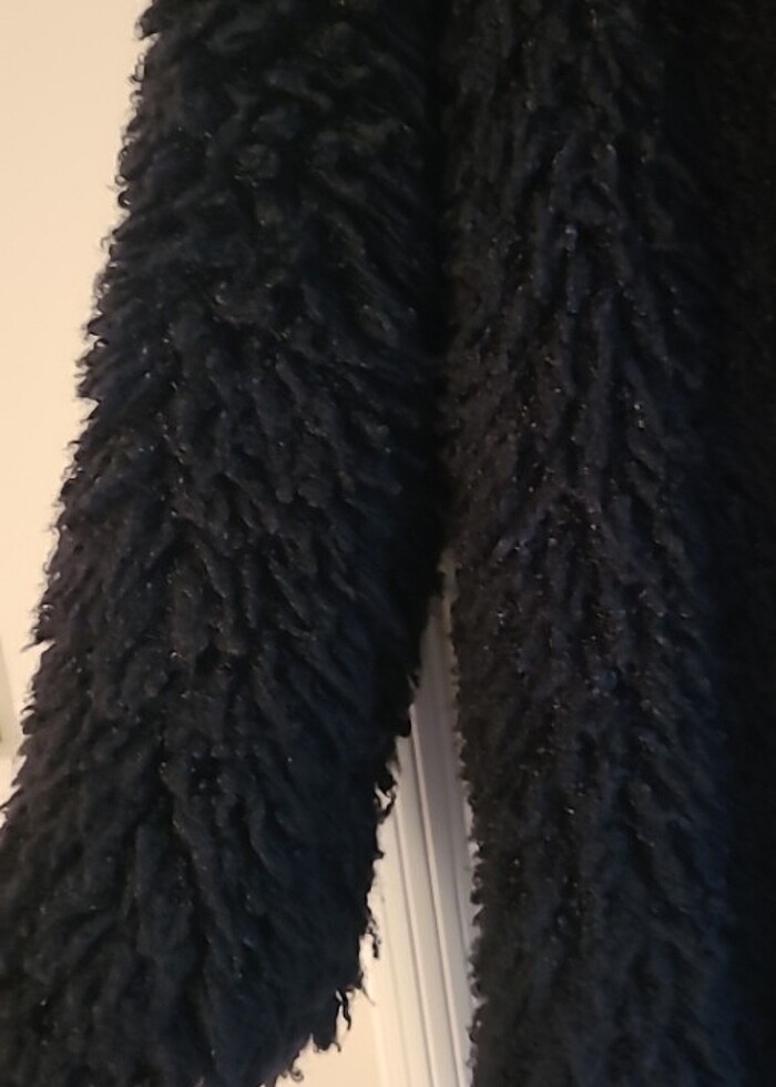 Siyah peluş yumoş kürk - Görsel 4