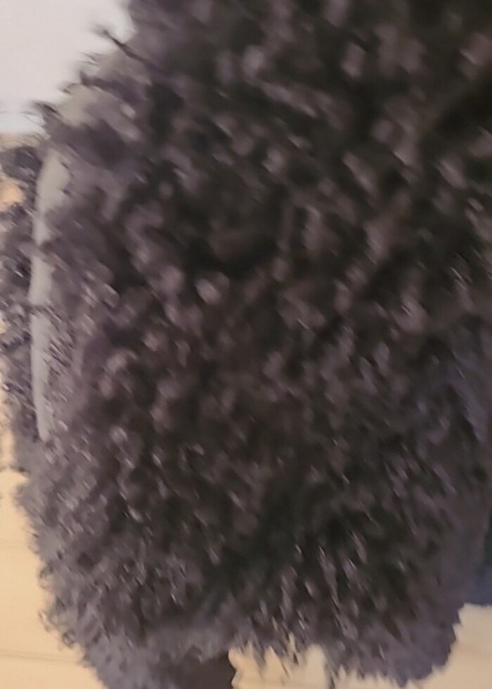 Siyah peluş yumoş kürk - Görsel 5