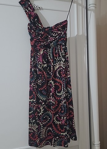 Çok Renkli Tek  Askılı Elbise - Görsel 8