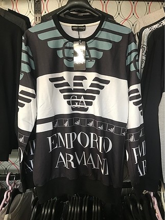 Armani dijital baskı sweetshirt