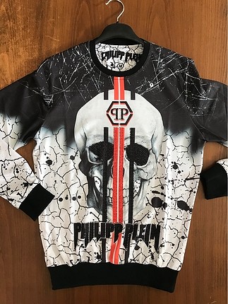 Dijital baskı taşlı Philipp Plein sweetshirt