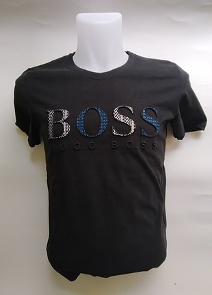 Hugo Boss Kabartma baskılı siyah Hugo Boss T-shirt