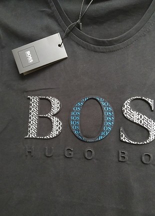 s Beden Kabartma baskılı siyah Hugo Boss T-shirt
