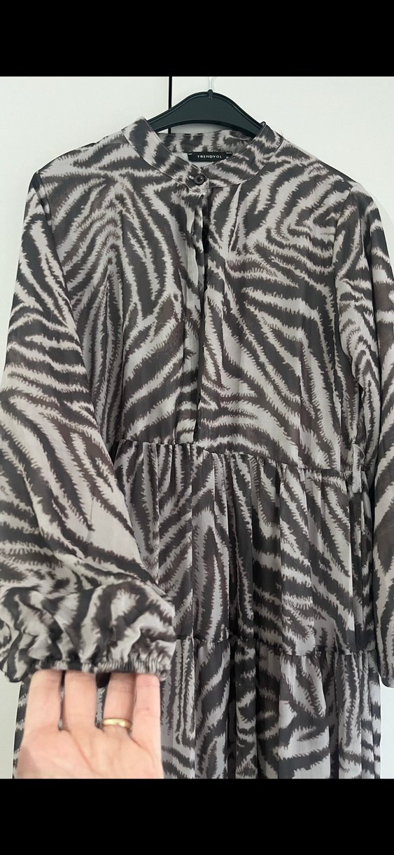 Bohem Zebra Desenli Uzun Elbise - Görsel 2