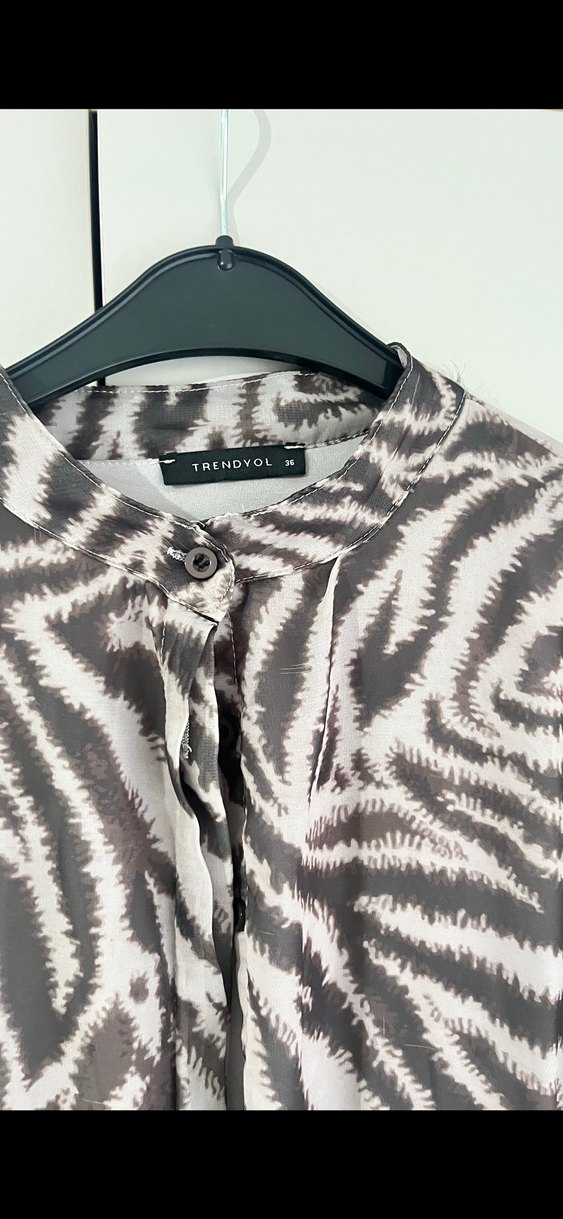 Bohem Zebra Desenli Uzun Elbise - Görsel 3