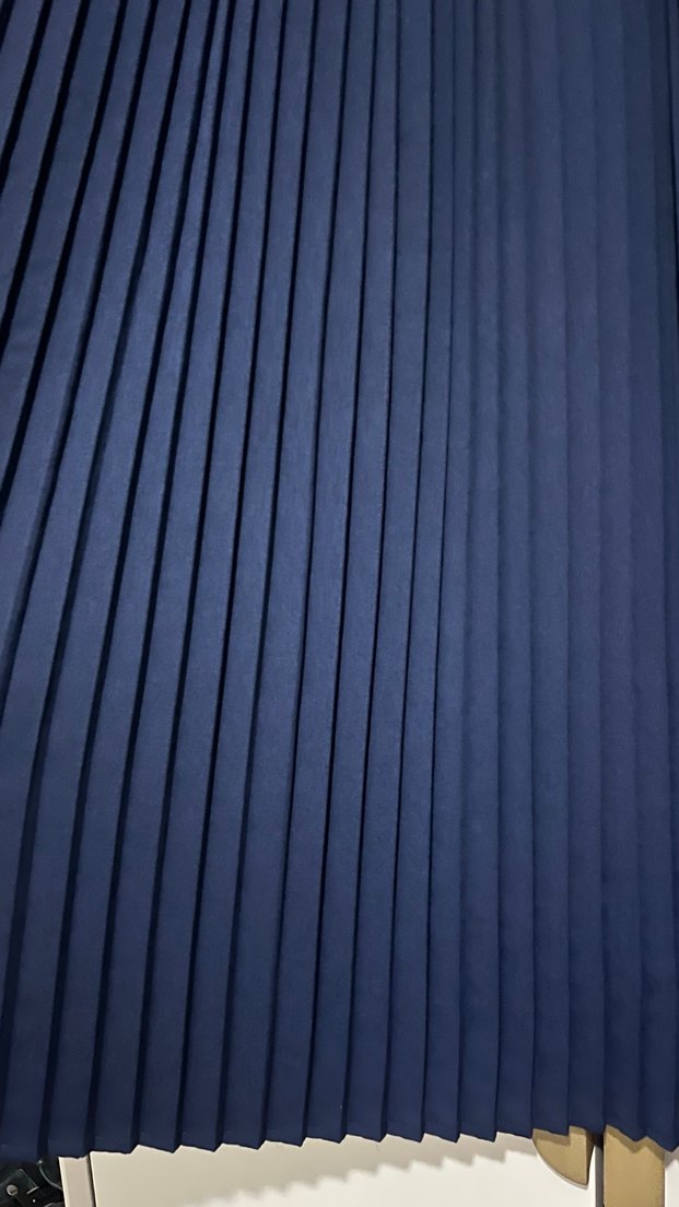 Kadın Lacivert Piliseli Uzun Etek - Görsel 3