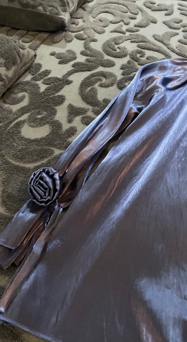 Lacivert tunik Saten parlak - Görsel 2