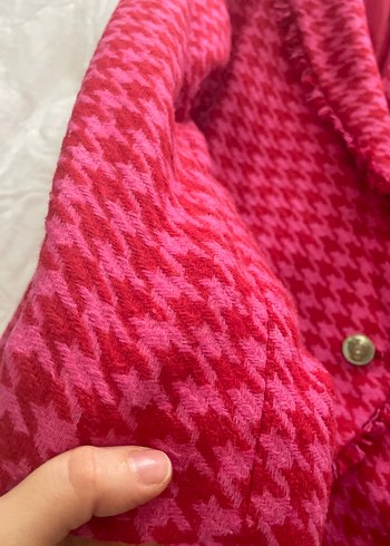 Kırmızı Düğmeli Kadın Blazer Ceket - Görsel 3