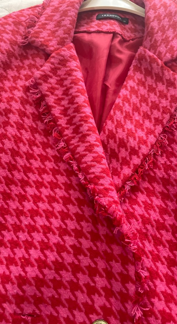 Kırmızı Düğmeli Kadın Blazer Ceket - Görsel 4