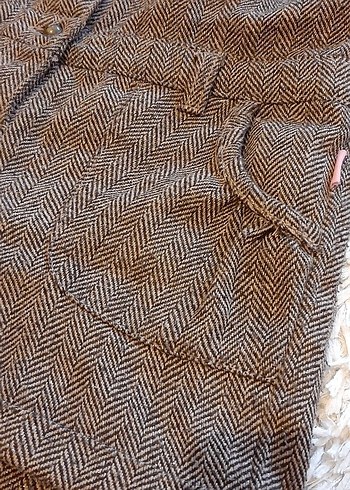 Kahverengi Triko Yün salopet - Görsel 2