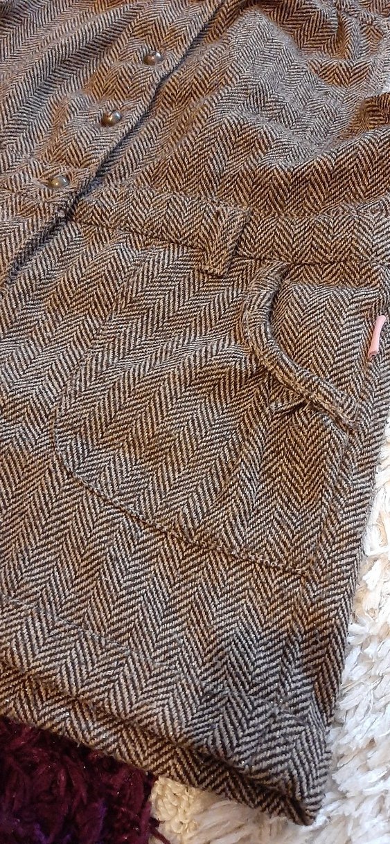 Kahverengi Triko Yün salopet - Görsel 2