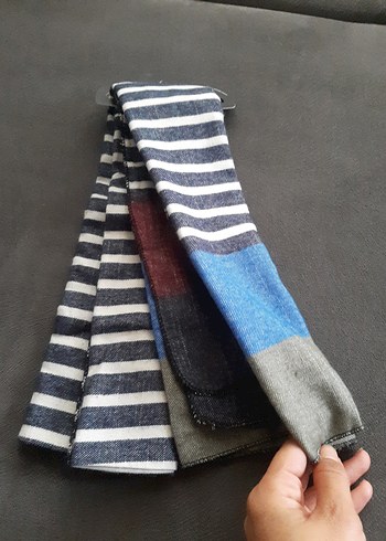 Çizgili bayan Atkı şal - Görsel 3