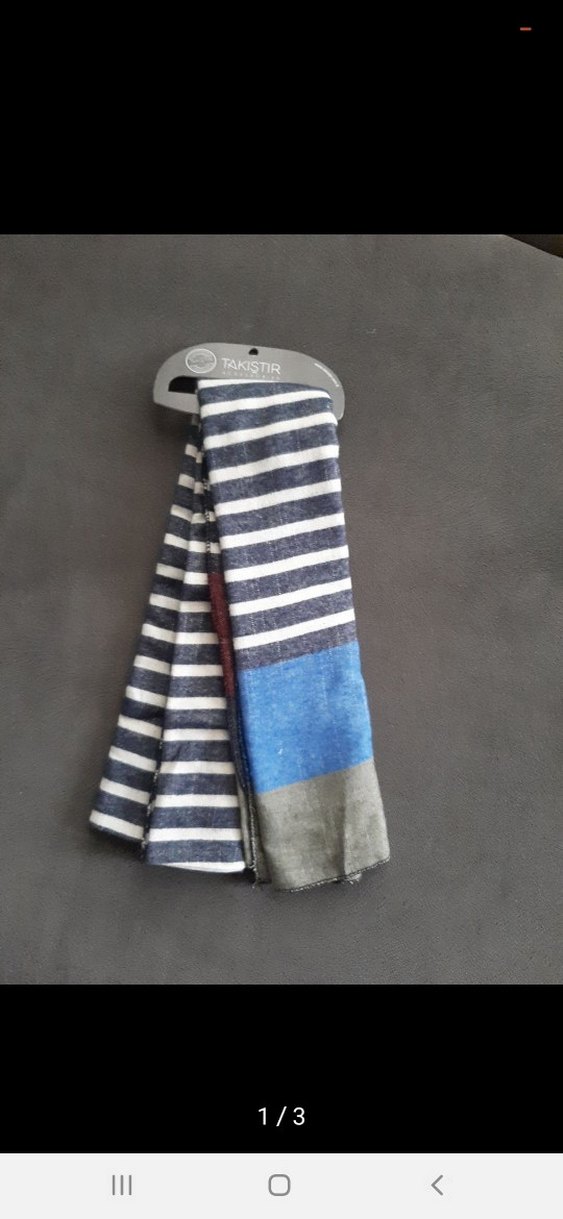 Çizgili bayan Atkı şal - Görsel 4