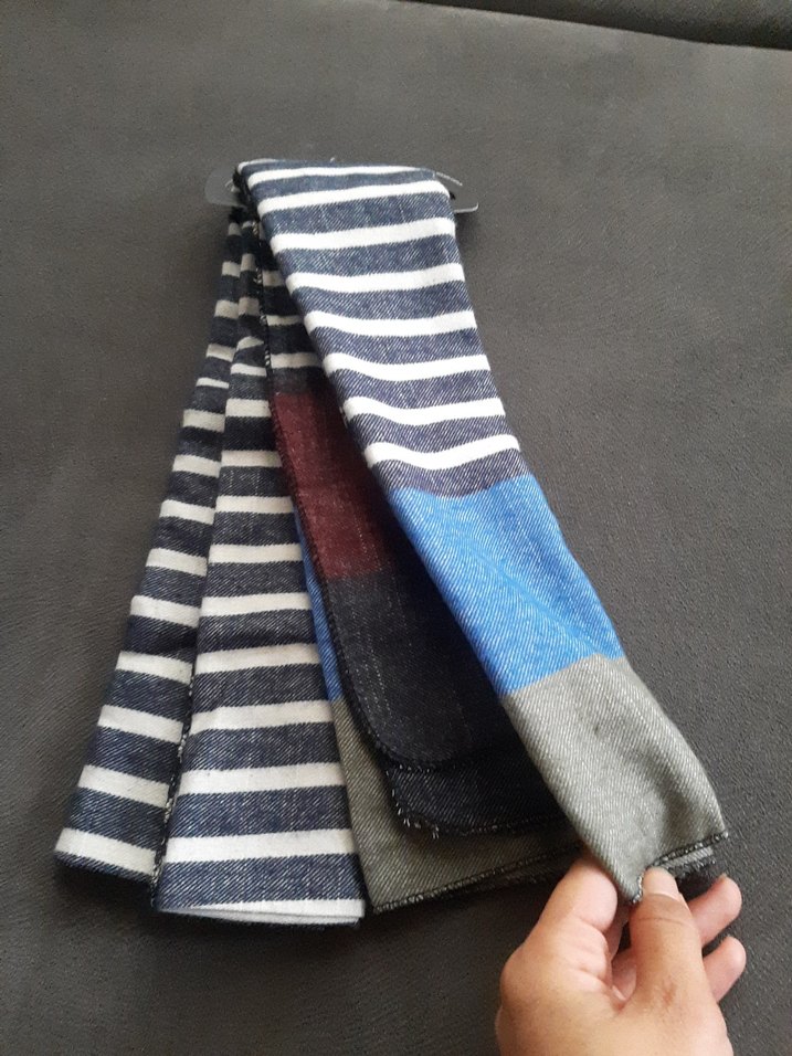 Çizgili bayan Atkı şal - Görsel 3