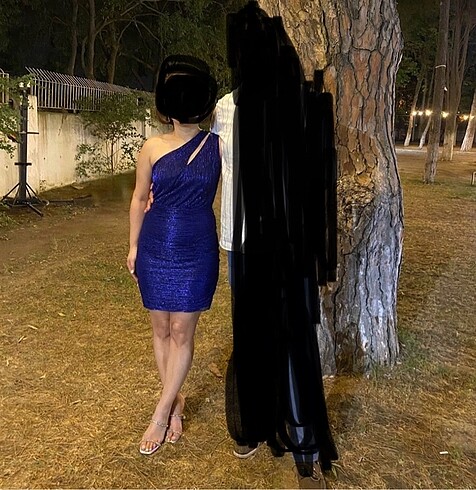 Trendyol & Milla Saks Parıltılı Elbise
