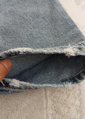 Kadın Mavi Loose Fit Denim Pantolon - Görsel 4