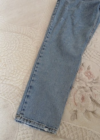 Kadın Mavi Loose Fit Denim Pantolon - Görsel 2