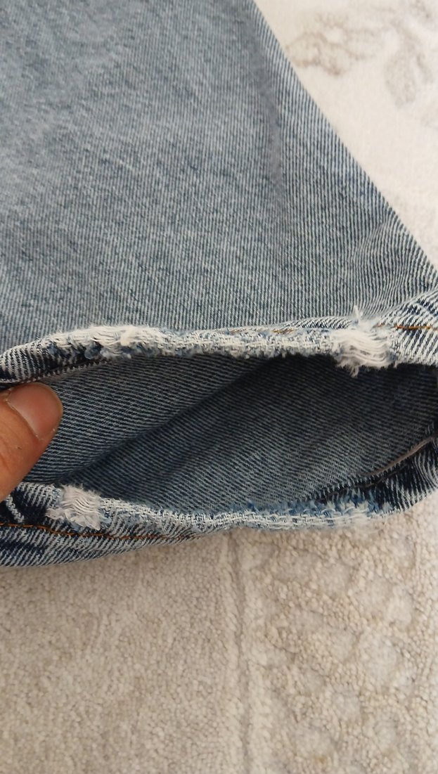 Kadın Mavi Loose Fit Denim Pantolon - Görsel 4