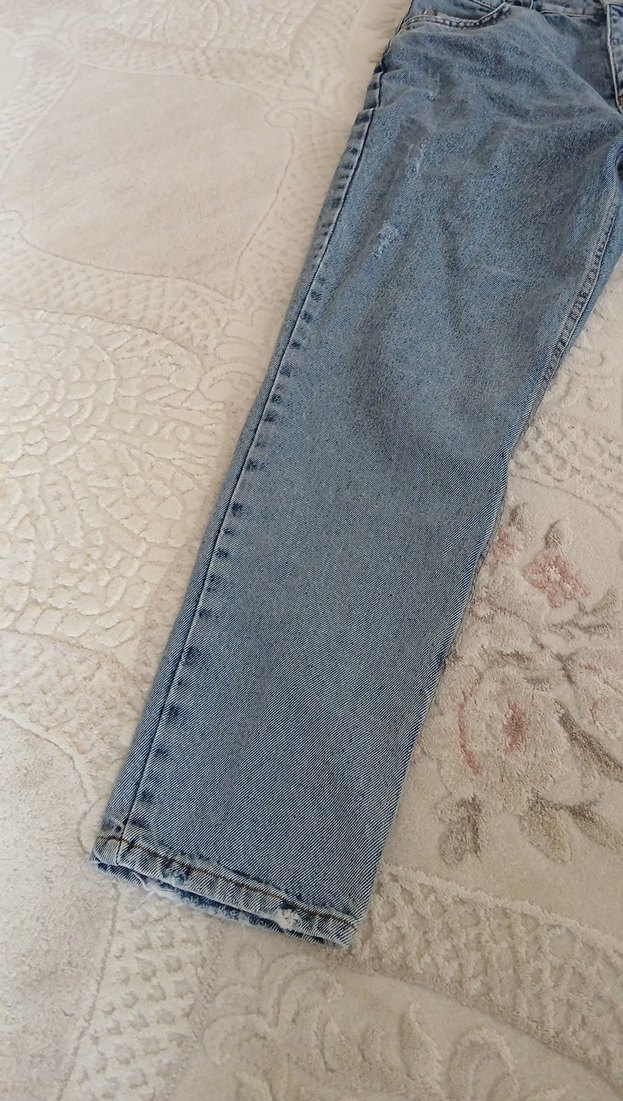 Kadın Mavi Loose Fit Denim Pantolon - Görsel 2