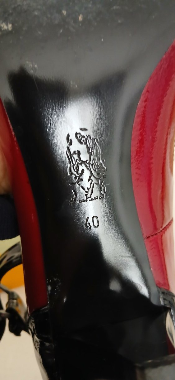 Kemerli Kırmızı Siyah Topuklu Stiletto - Görsel 3