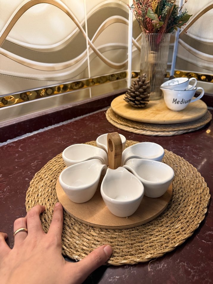 Beyaz Bohem Seramik Sosluk Seti - Görsel 3