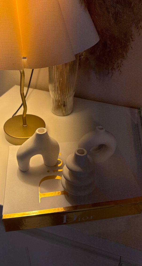 Beyaz Modern Seramik Vazo Seti - Görsel 2