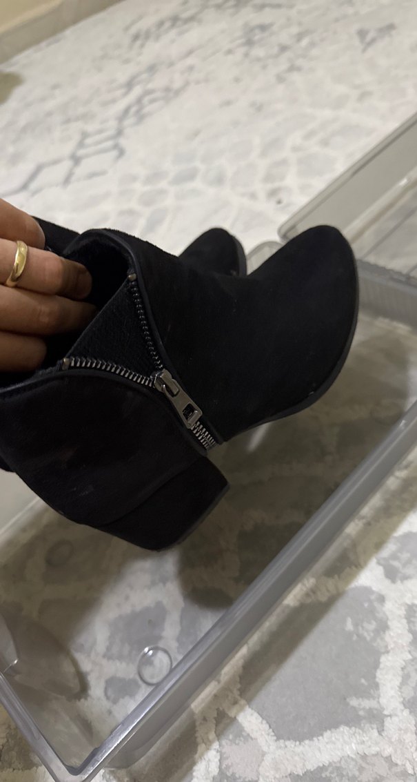 Siyah Kadın Blok Topuklu Bot Velcro - Görsel 3