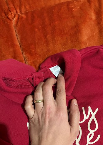 Bordo Kapüşonlu Kız Sweatshirt - Görsel 2