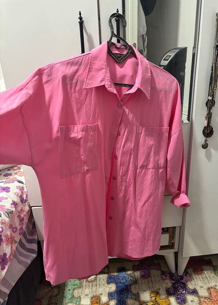 Pembe gömlek - Görsel 3