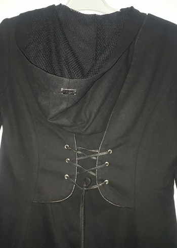 Siyah Fermuarlı Uzun Kadın Kaban - Görsel 3