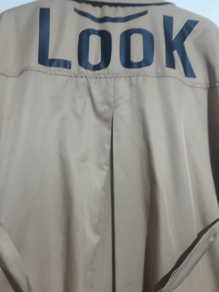 Bej Düğmeli Uzun Keten Kadın Trençkot - Görsel 4