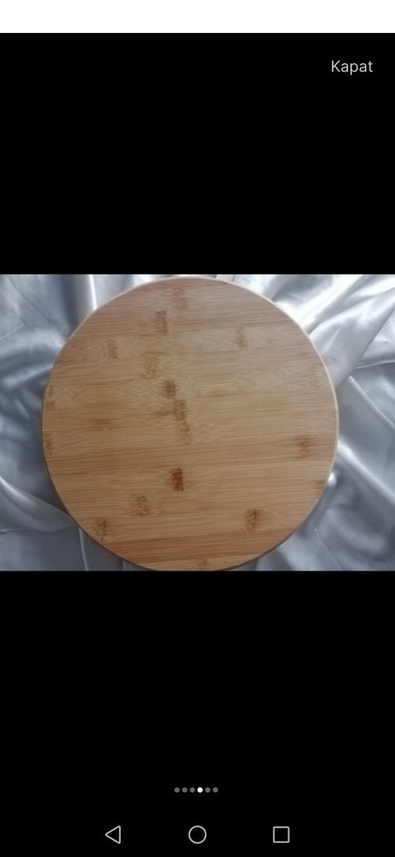 Bej Parlak Bohem Tarzı Yuvarlak Sunum Tabağı - Görsel 3