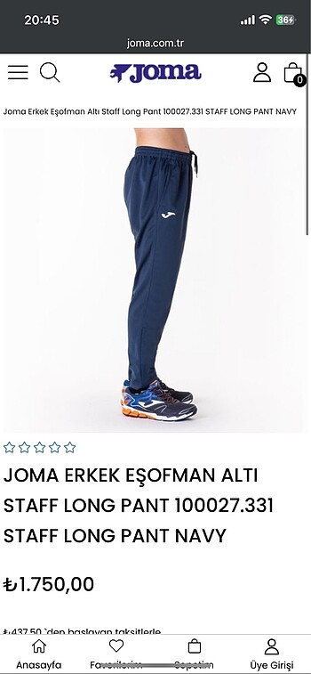 s Beden lacivert Renk Joma erkek eşofman altı sıfır