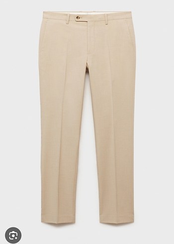 Bej Kadın Midi Düz Kesim Ofis Pantolonu - Görsel 3