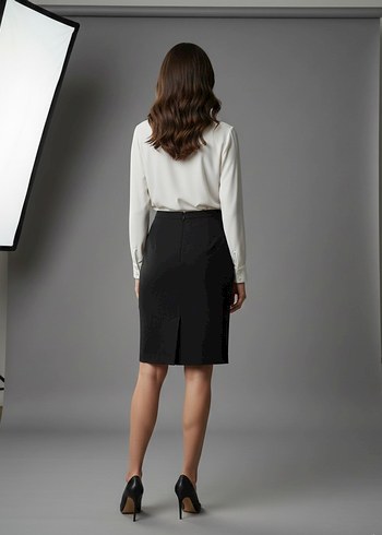 Gri Pliseli Mini Kalem Etek - Görsel 3